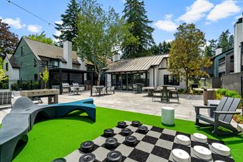 Courtyard patio games at the lakes apartments in bellevue, wa 98007